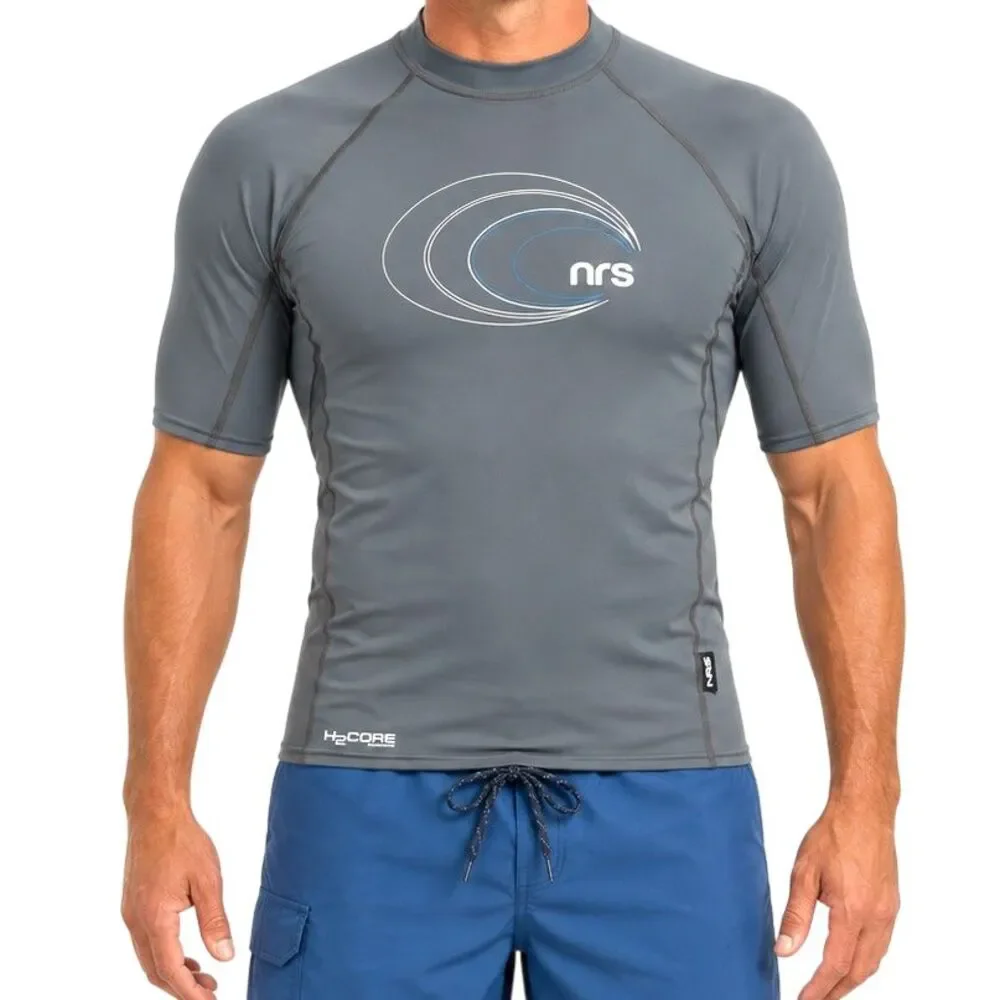 NRS H2Core Rash Guard Shirt Mens XL Short Sleeve Paddle Sports Surfing Kayaking
